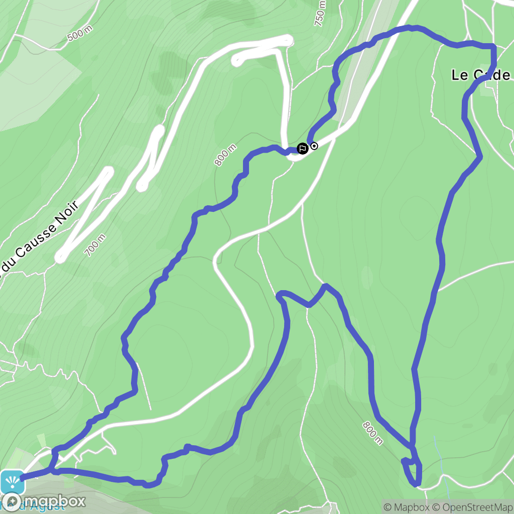 Millau : carte du parcours de randonnée - France