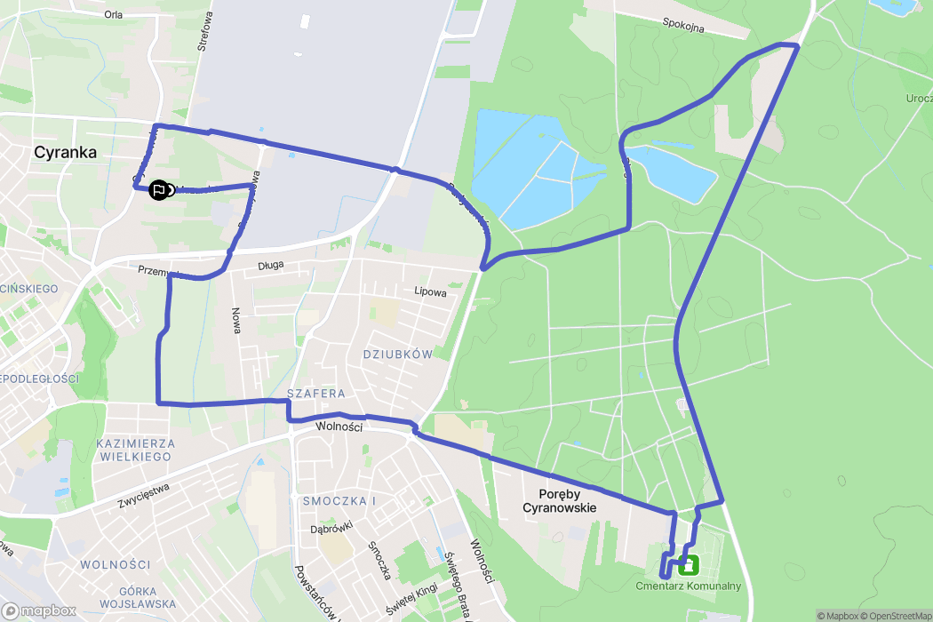 Mielec: mapa trasy - Poland