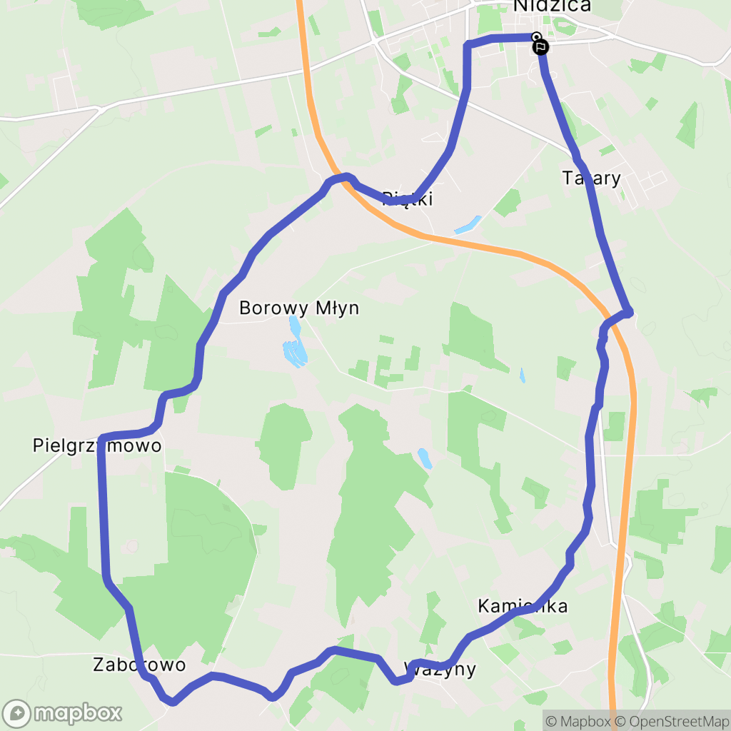 Nidzica: mapa trasy - Poland