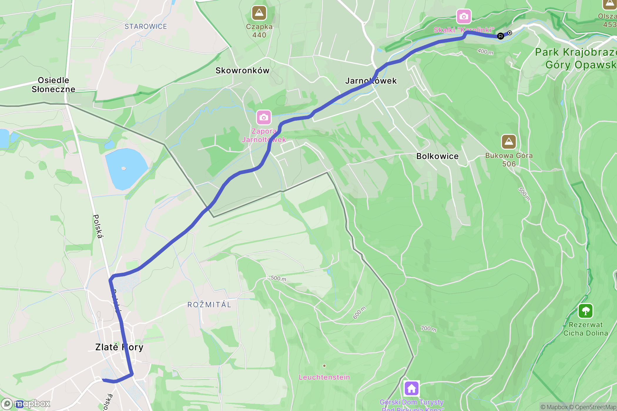 Pokrzywna: mapa trasy - Poland