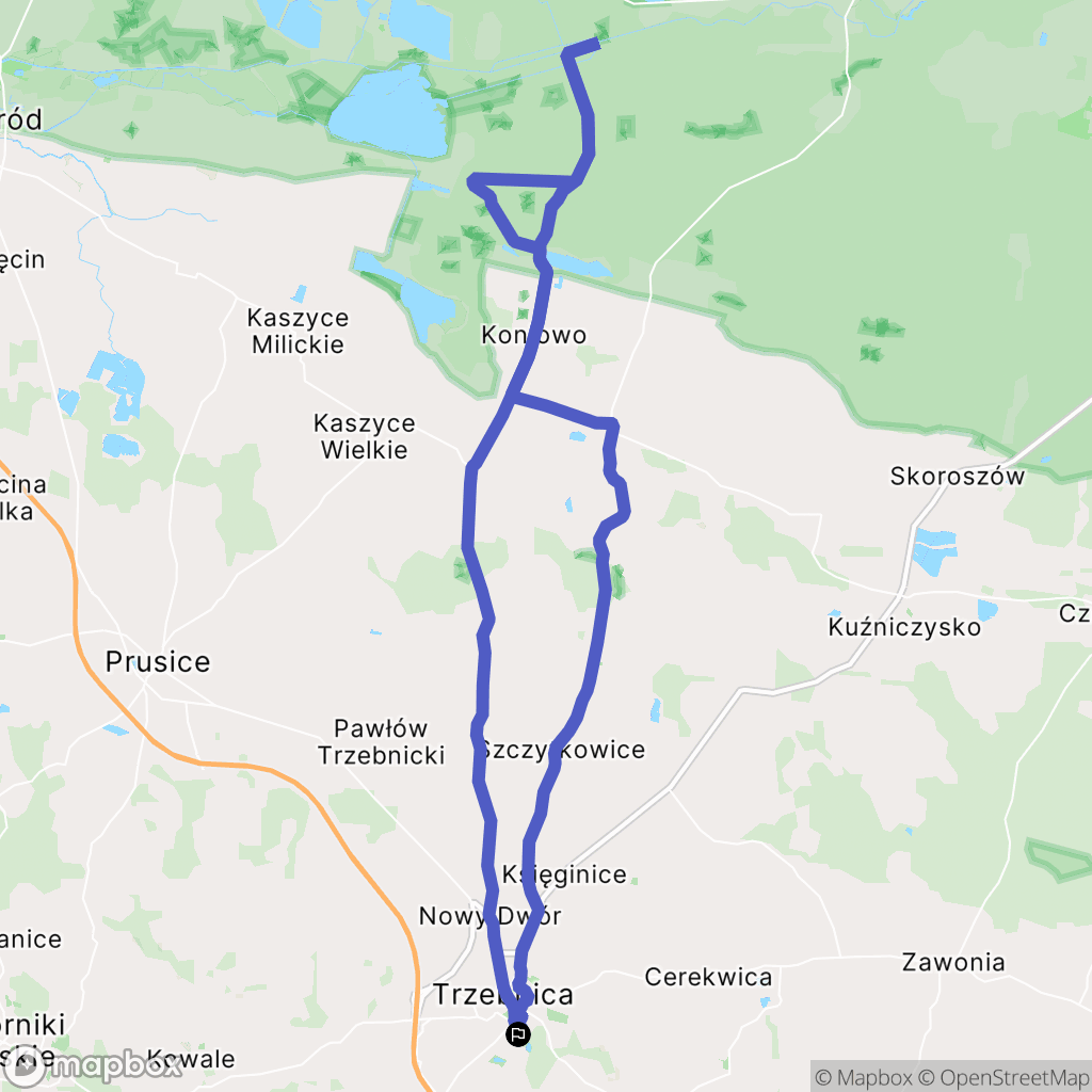 Trzebnica: mapa trasy - Poland