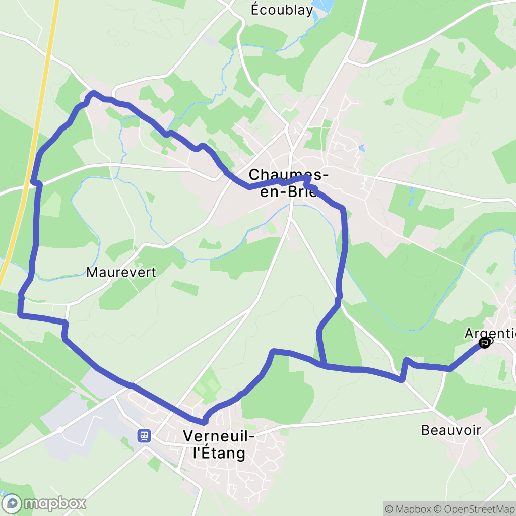 Argentières : carte du parcours de randonnée - France