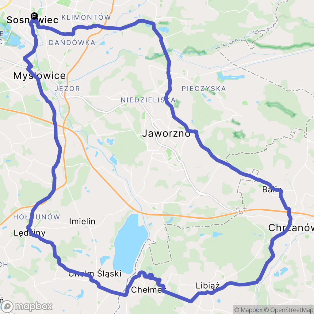 Sosnowiec: mapa trasy - Poland