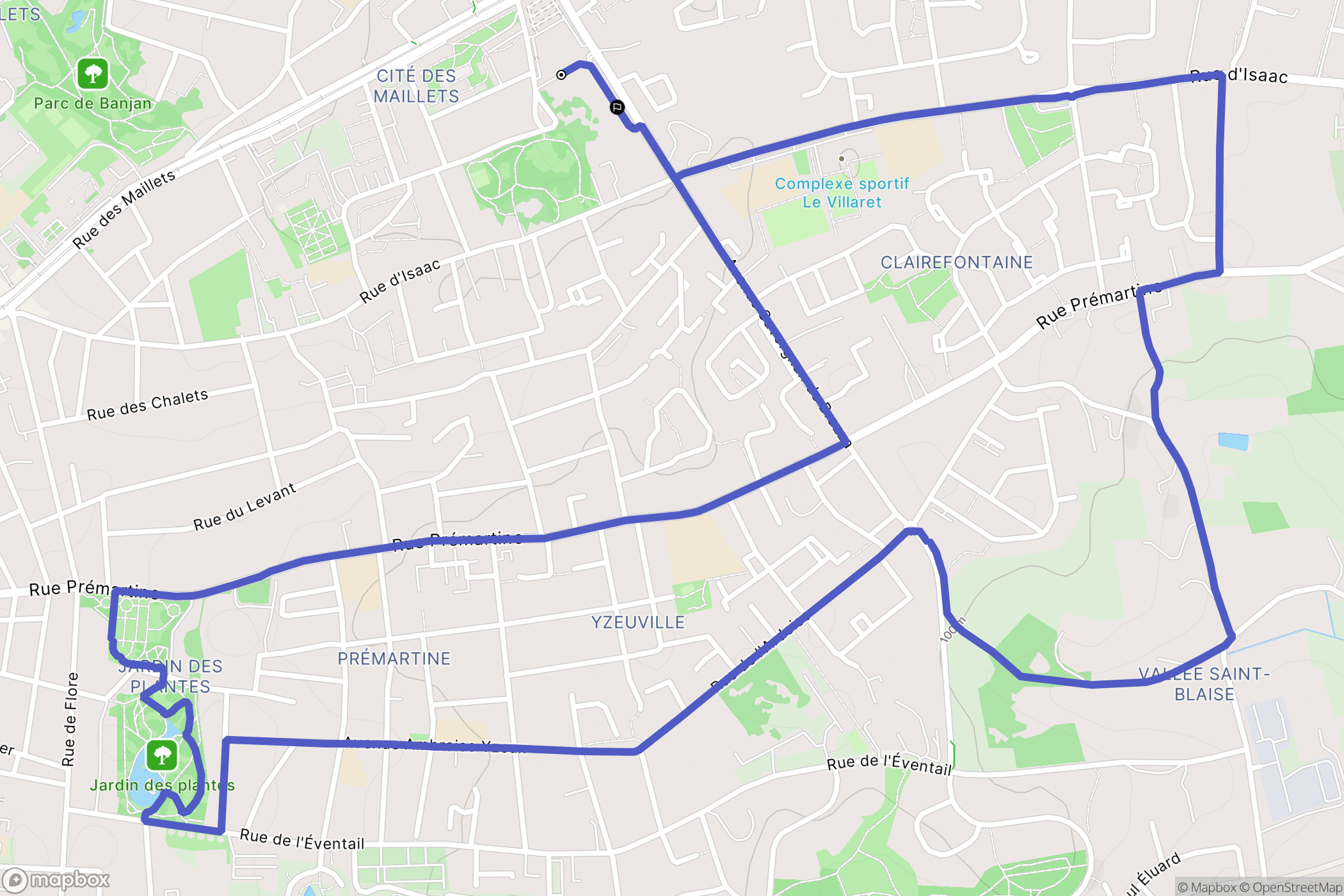 Le Mans : carte du parcours de randonnée - France