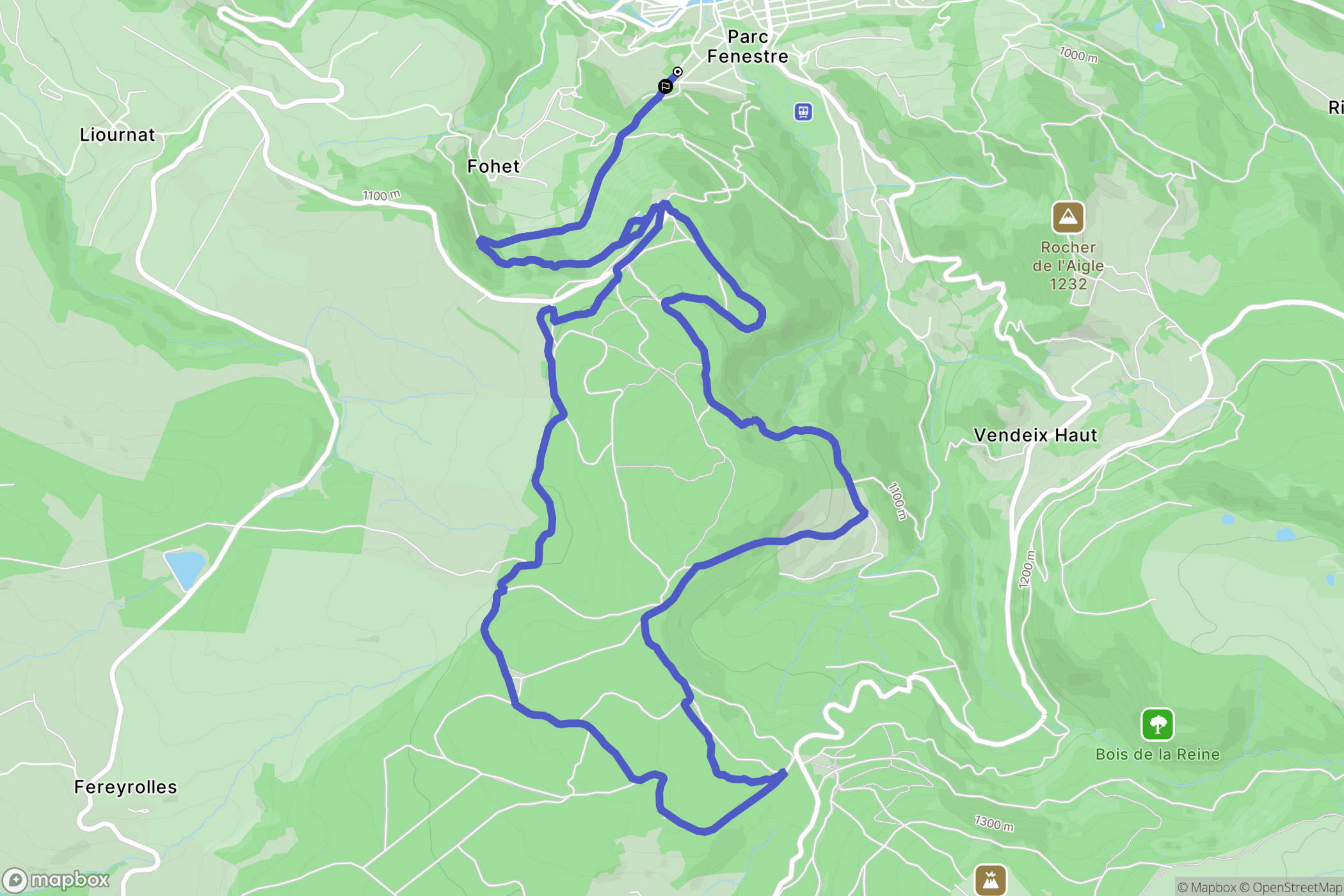 La Bourboule : carte du parcours de randonnée - France