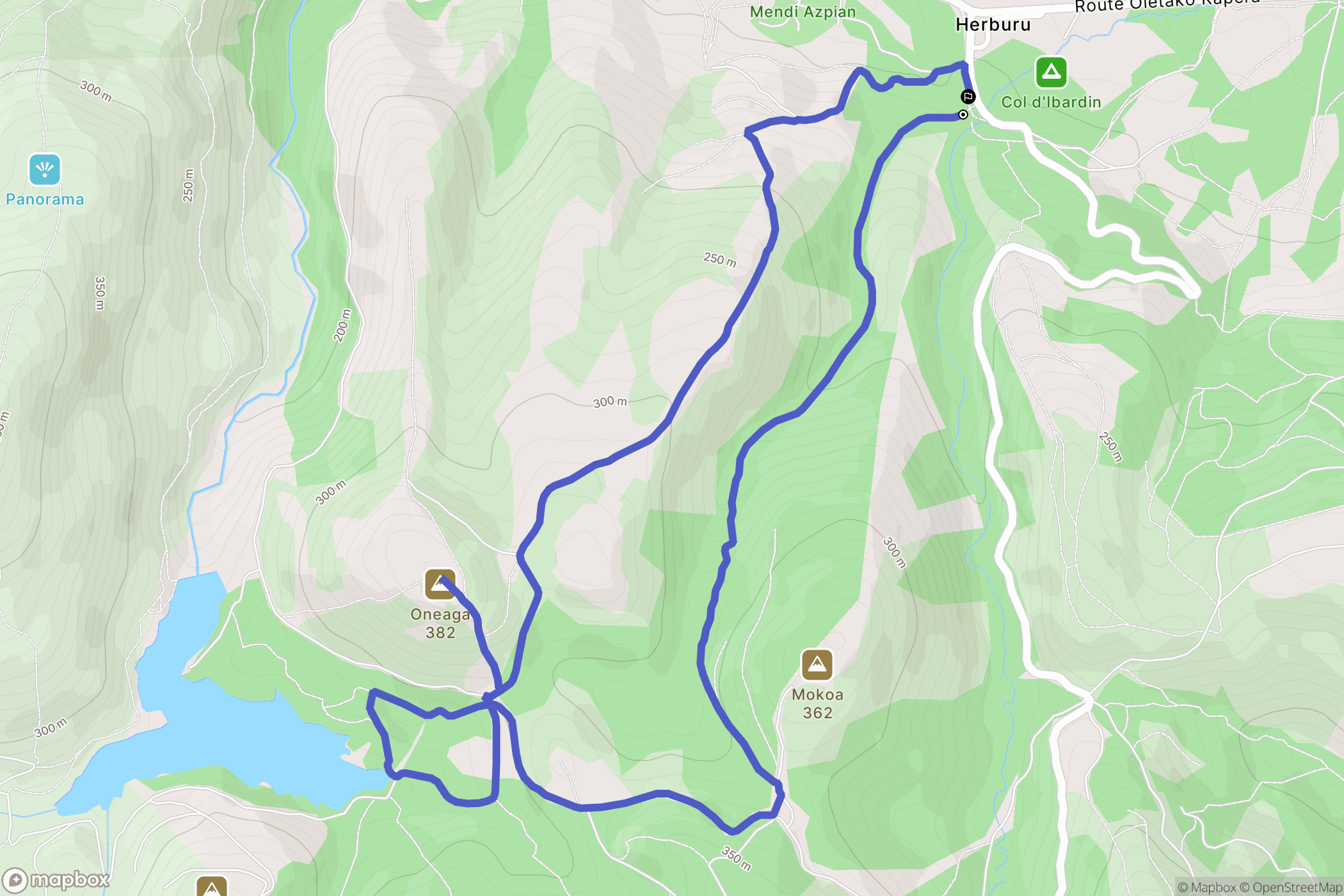 Urrugne : carte du parcours de randonnée - France