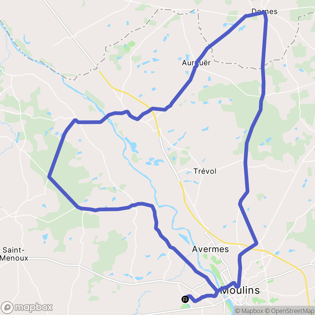 Neuvy : carte du parcours de randonnée - France