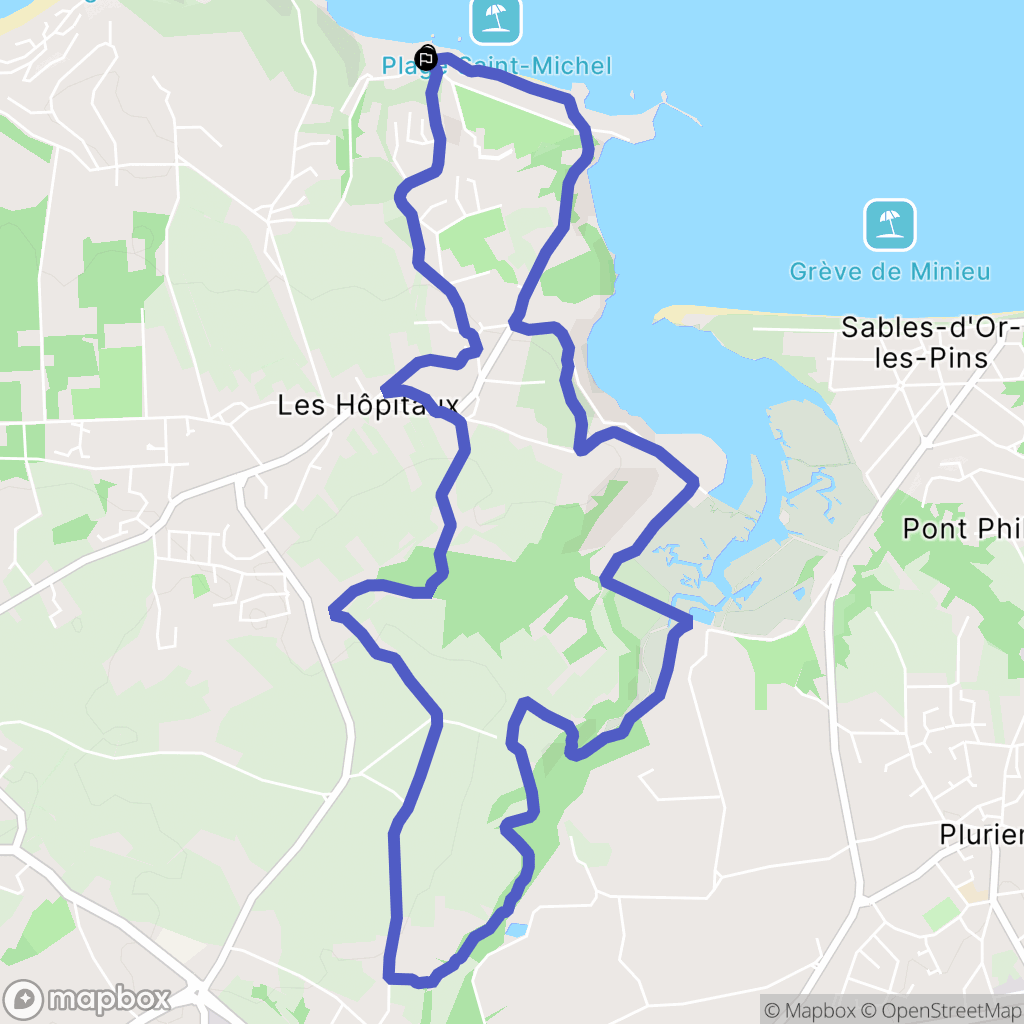 Erquy : carte du parcours de randonnée - France