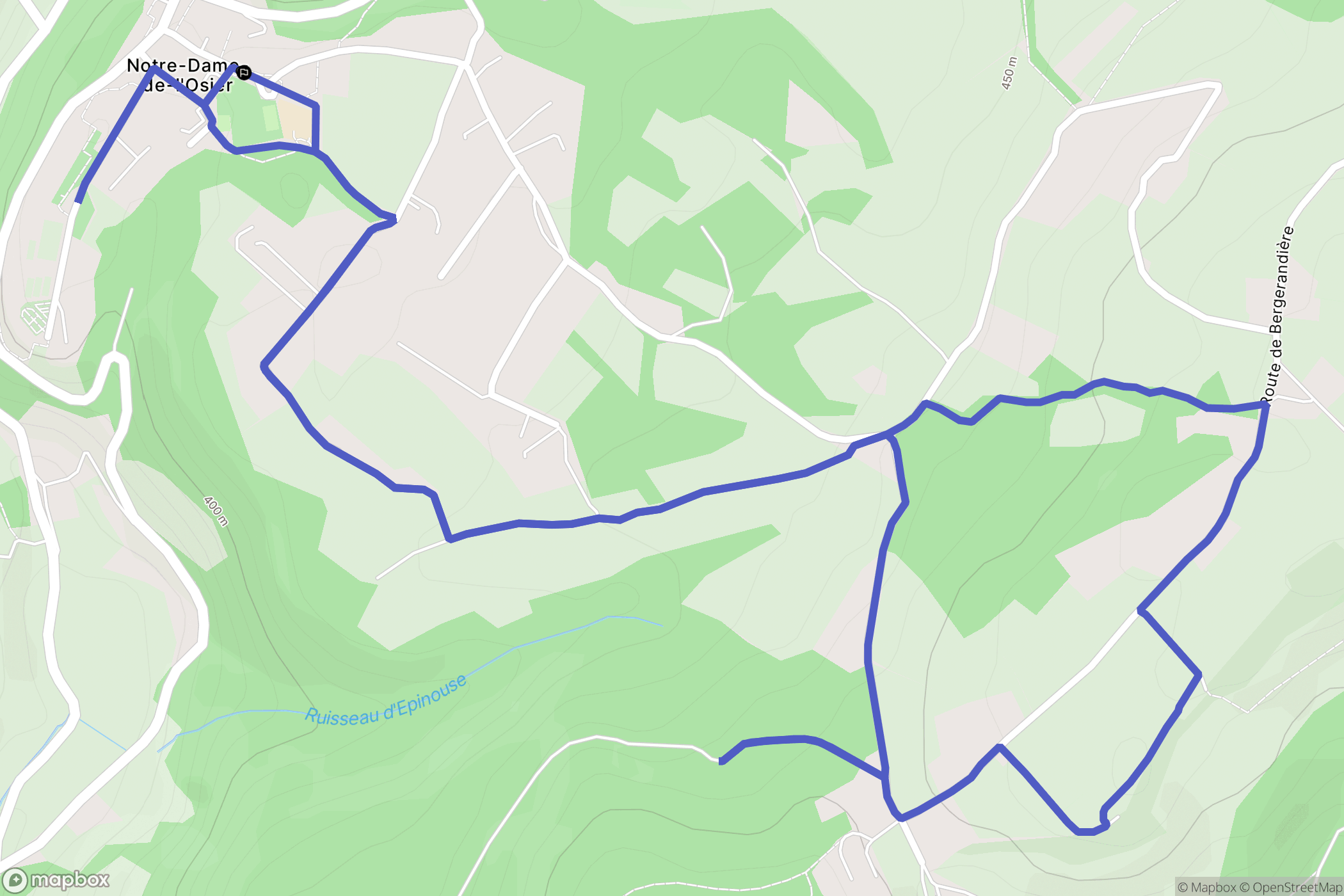 Notre-Dame-de-l'Osier : carte du parcours de randonnée - France
