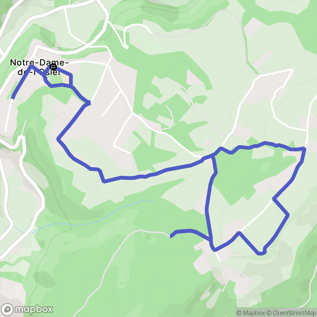 Notre-Dame-de-l'Osier : carte du parcours de randonnée - France