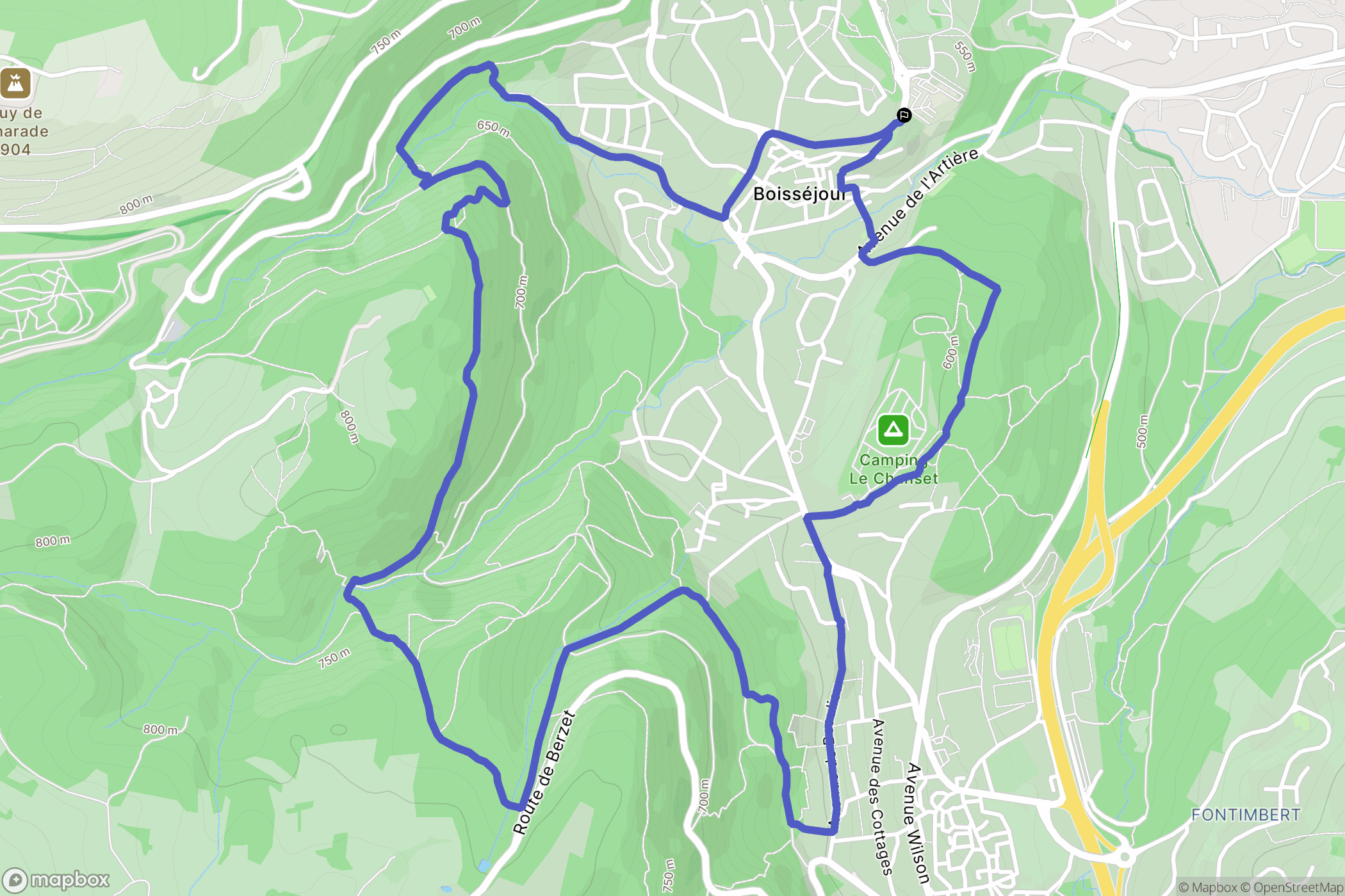 Ceyrat : carte du parcours de randonnée - France
