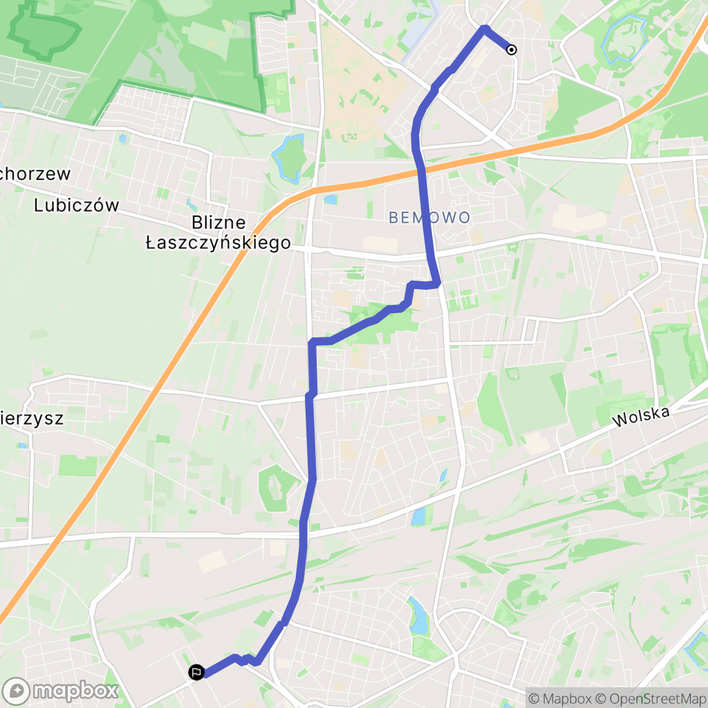 Warszawa: mapa trasy - Poland