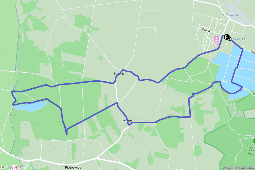 Przemków: mapa trasy - Poland