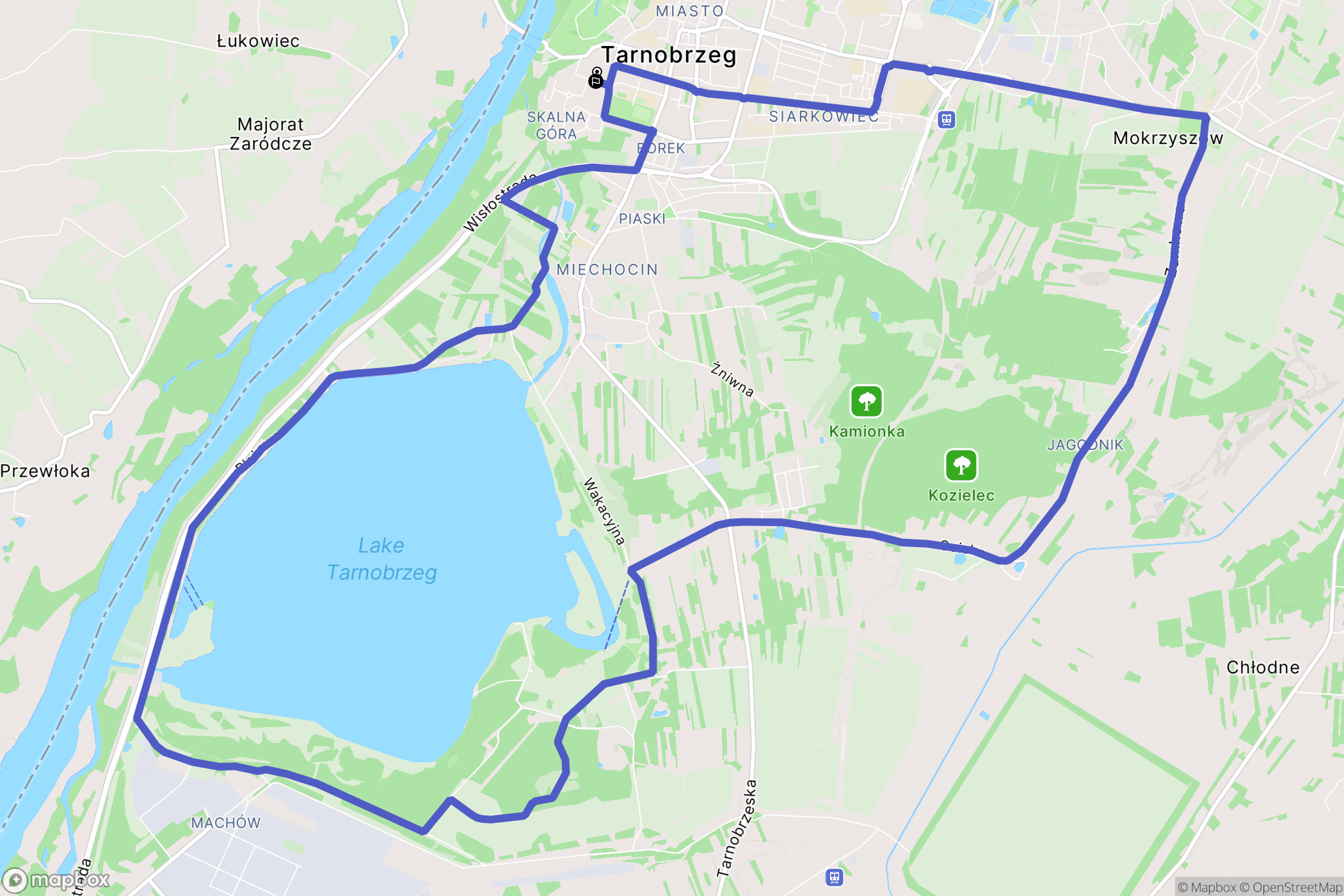 Tarnobrzeg: mapa trasy - Poland