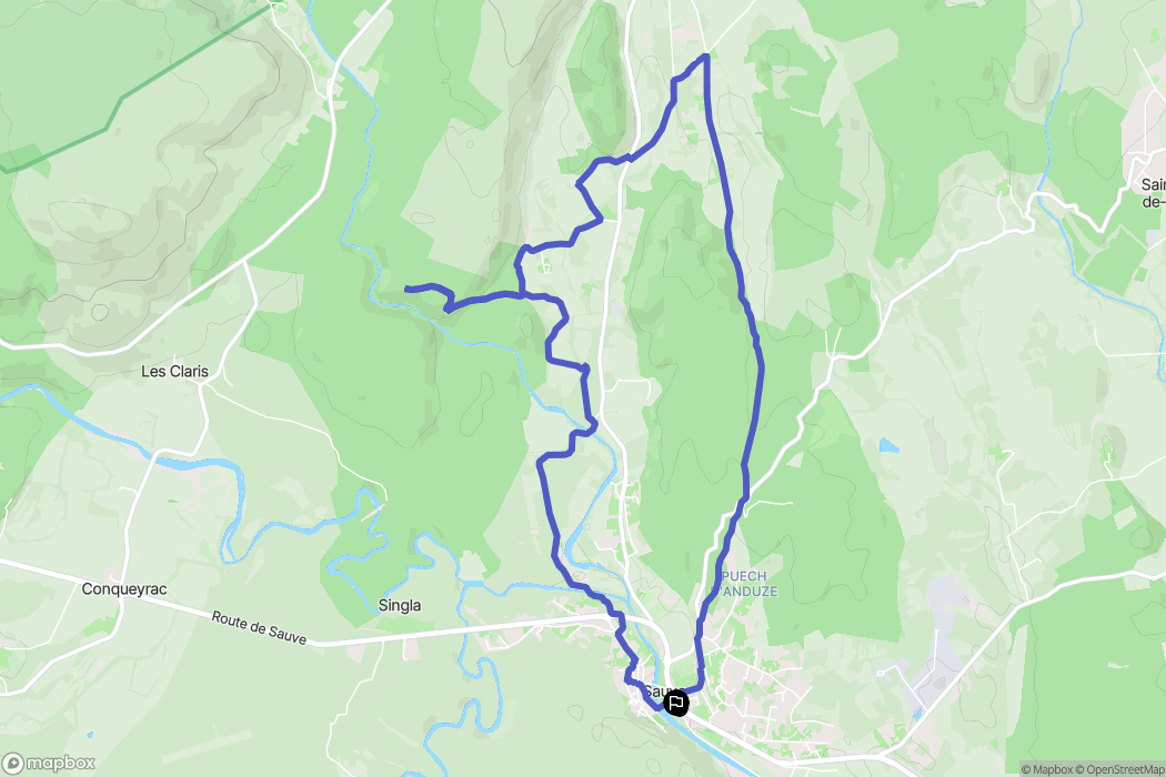 Sauve : carte du parcours de randonnée - France
