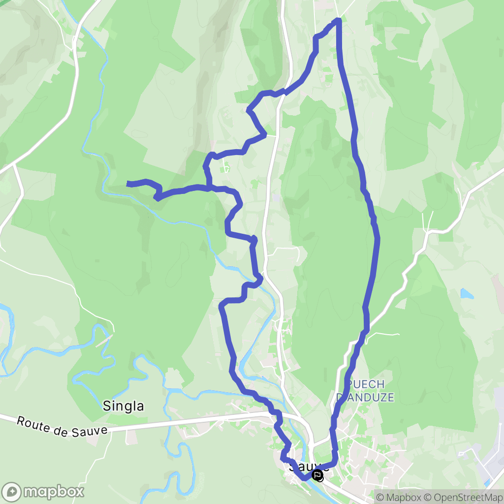Sauve : carte du parcours de randonnée - France