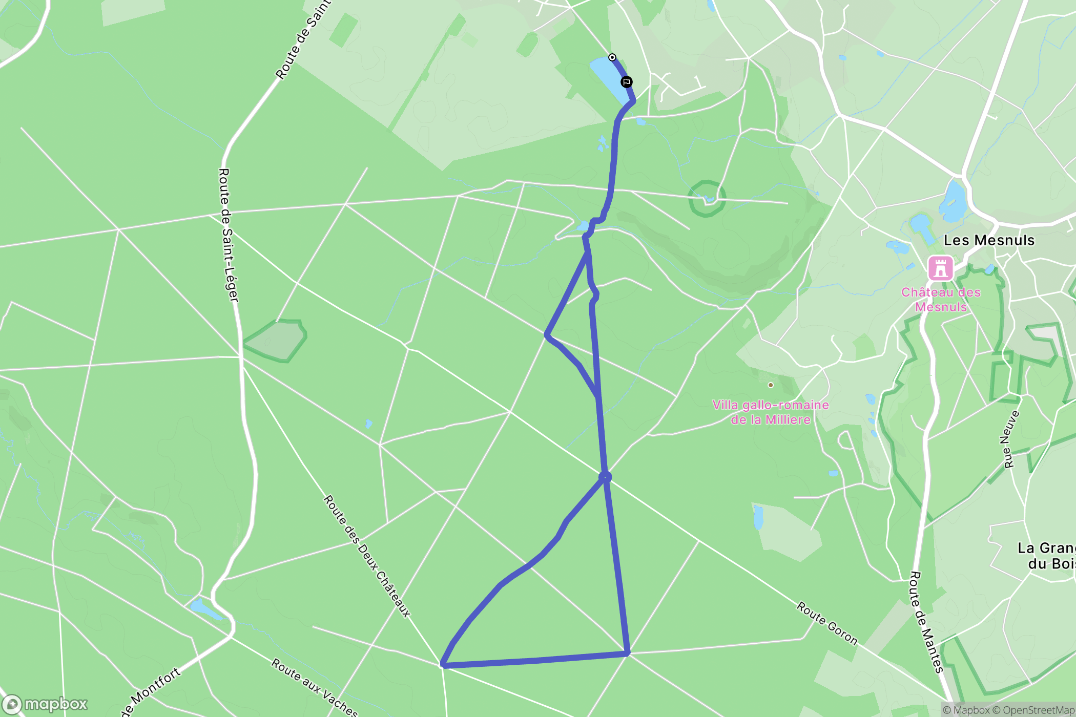 Montfort-l'Amaury : carte du parcours de randonnée - France
