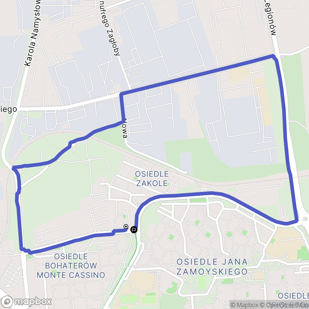 Zamość: mapa trasy - Poland