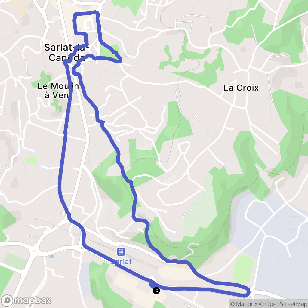 Sarlat-la-Canéda : carte du parcours de randonnée - France