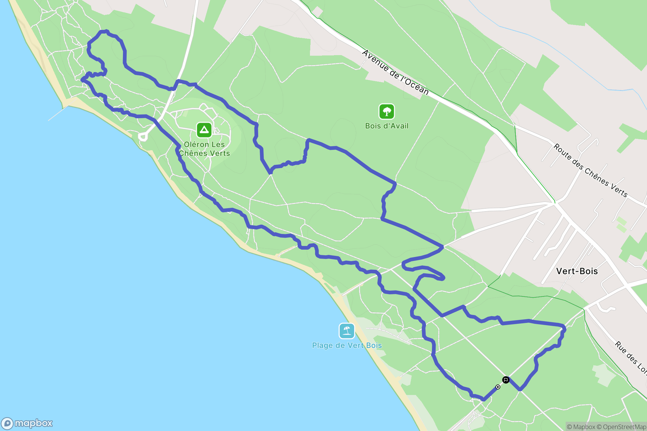 Dolus-d'Oléron : carte du parcours de randonnée - France