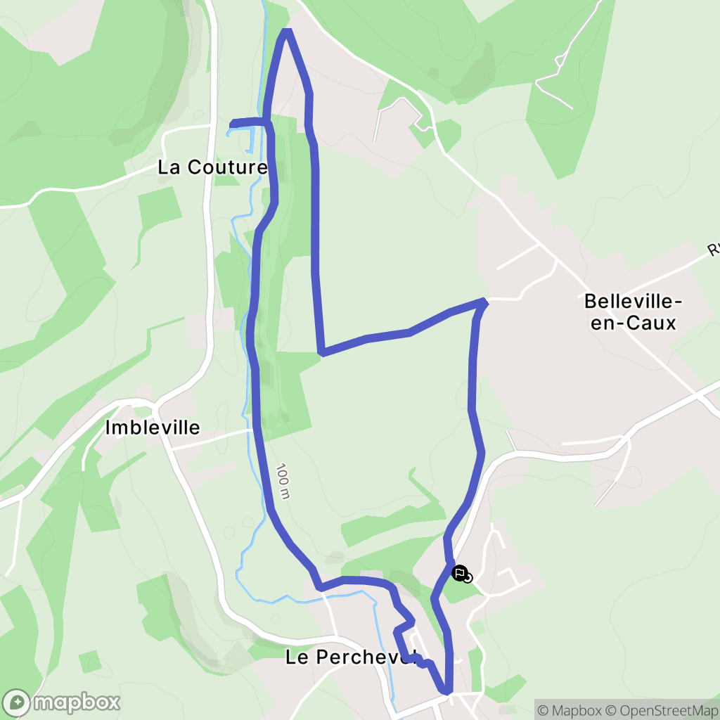 Val-de-Saâne : carte du parcours de randonnée - France