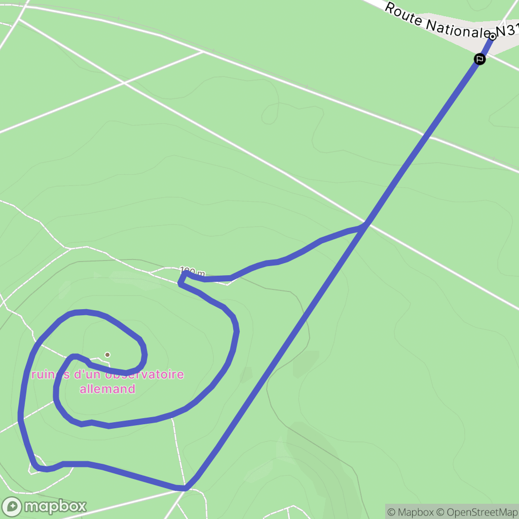 Compiègne : carte du parcours de randonnée - France