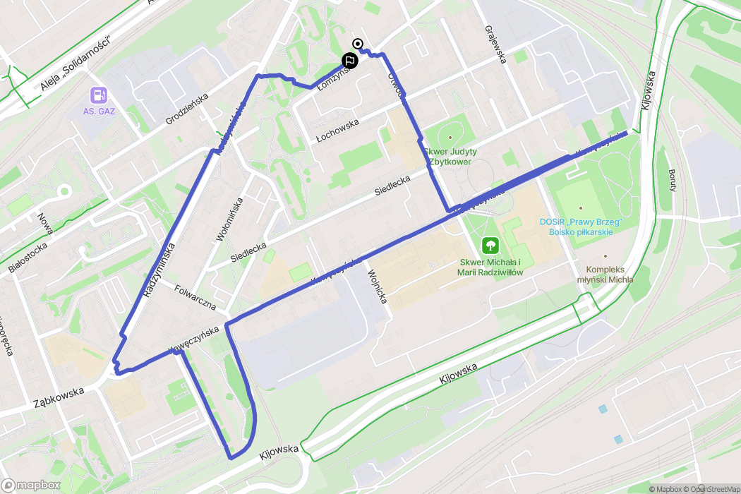 Warszawa: mapa trasy - Poland