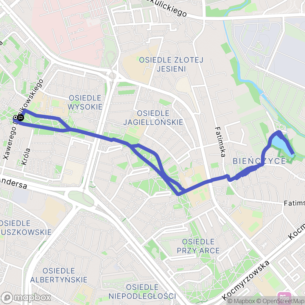 Kraków: mapa trasy - Poland