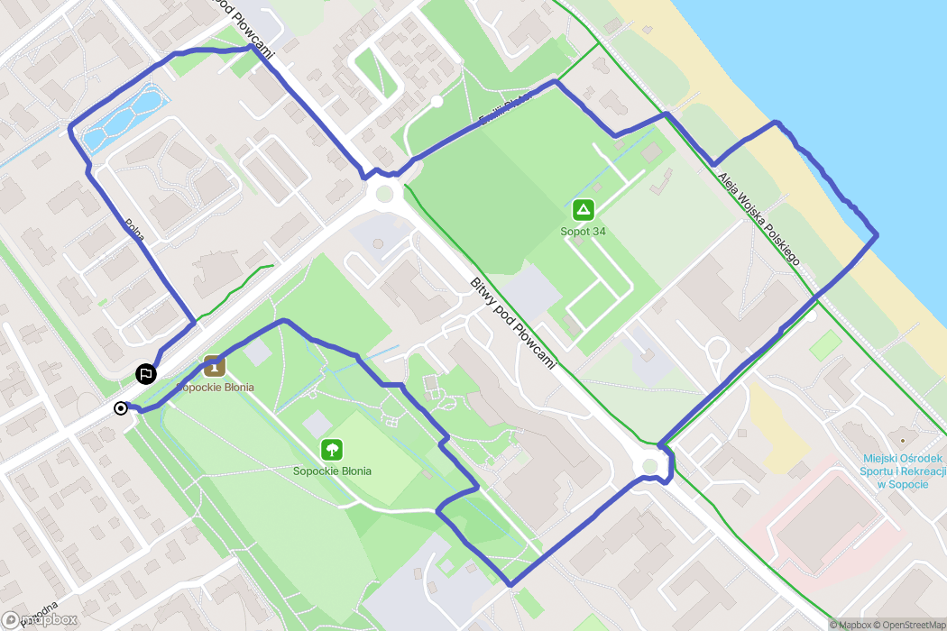 Sopot: mapa trasy - Poland