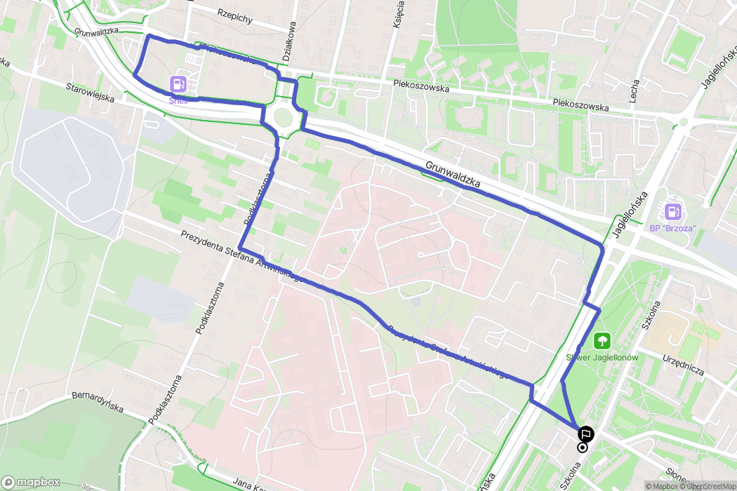 Kielce: mapa trasy - Poland
