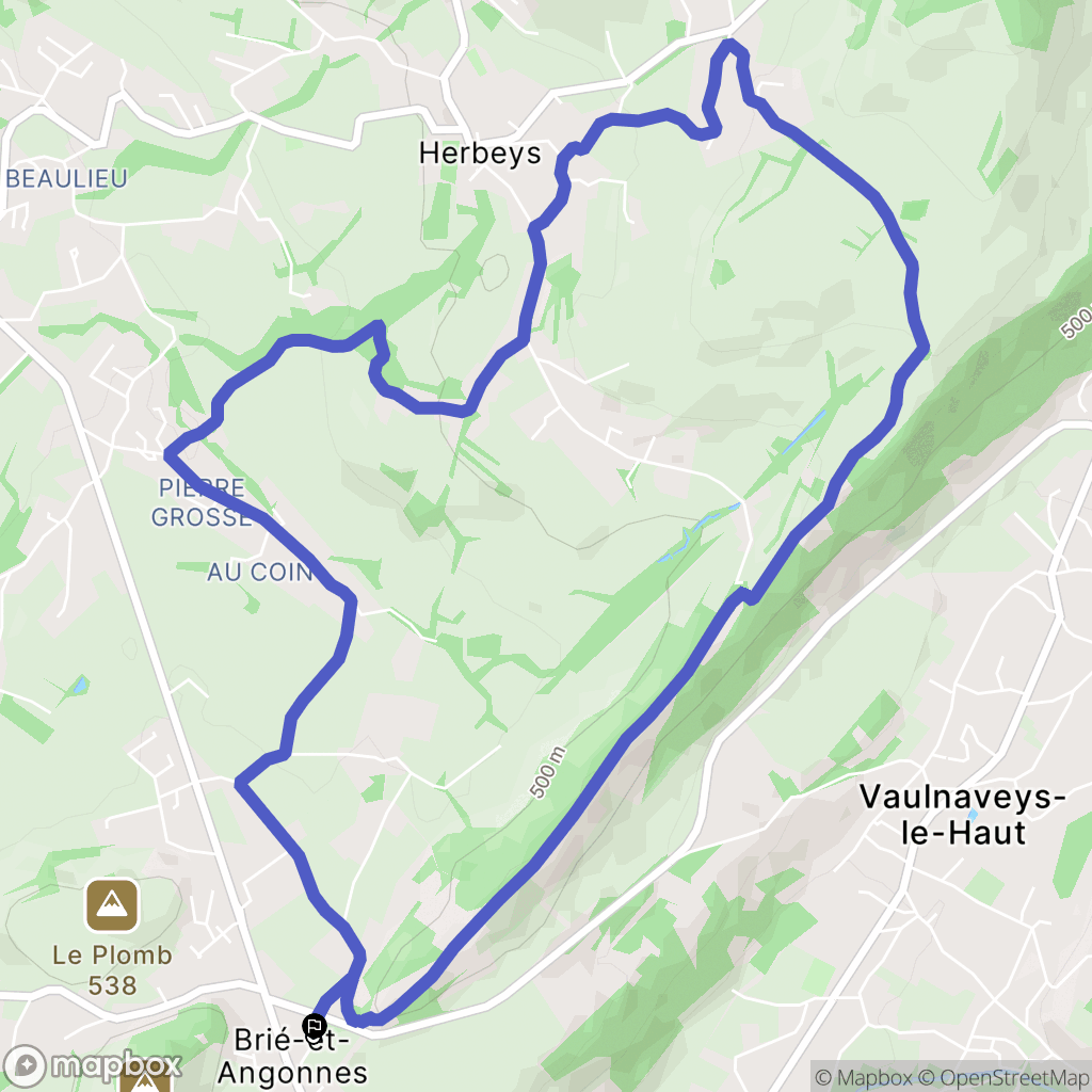 Brié-et-Angonnes : carte du parcours de randonnée - France