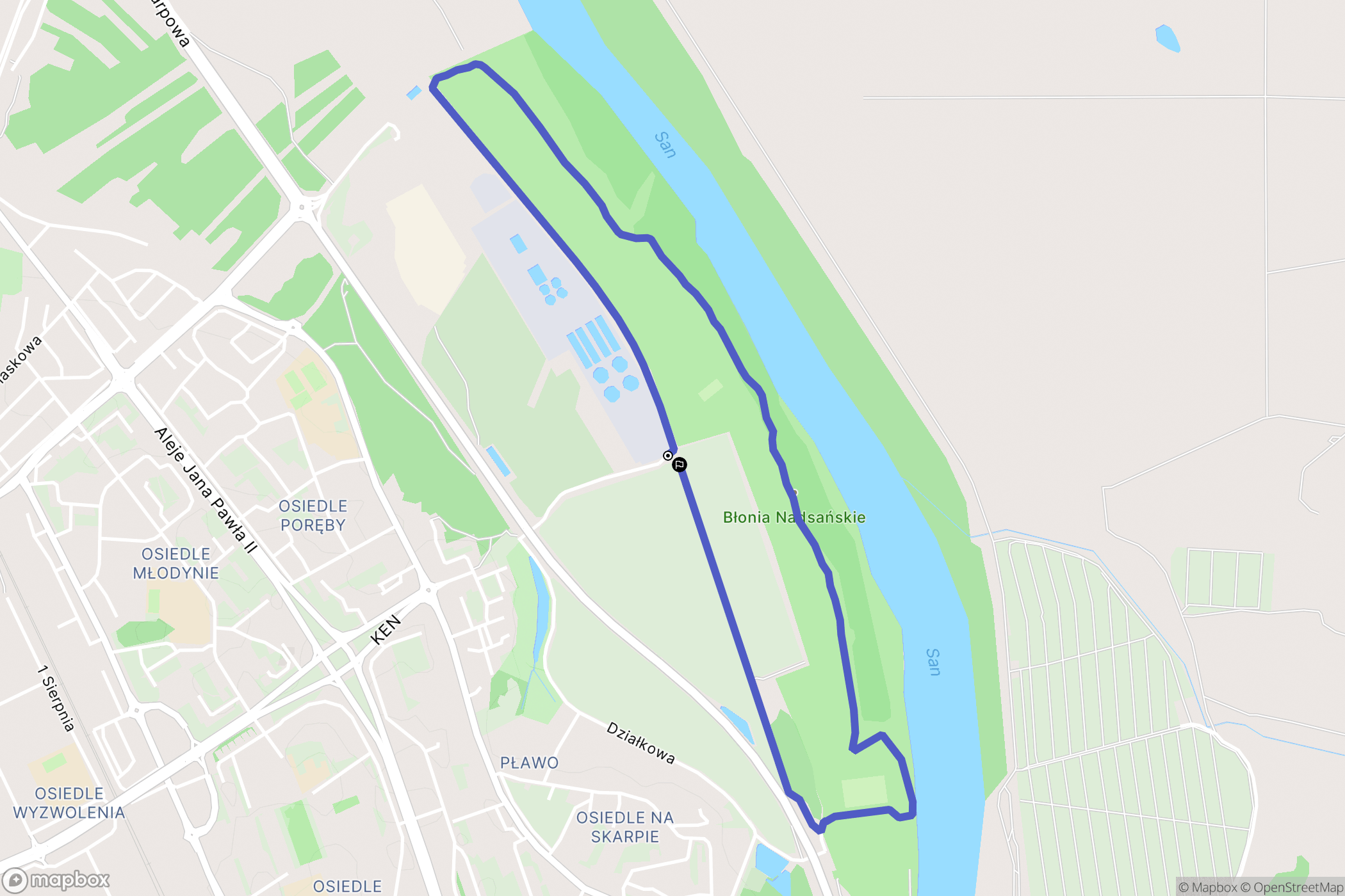 Stalowa Wola: mapa trasy - Poland