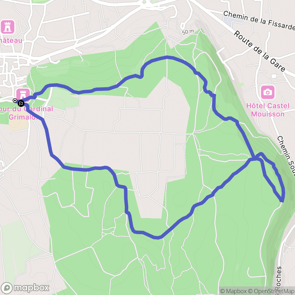 Barbentane : carte du parcours de randonnée - France