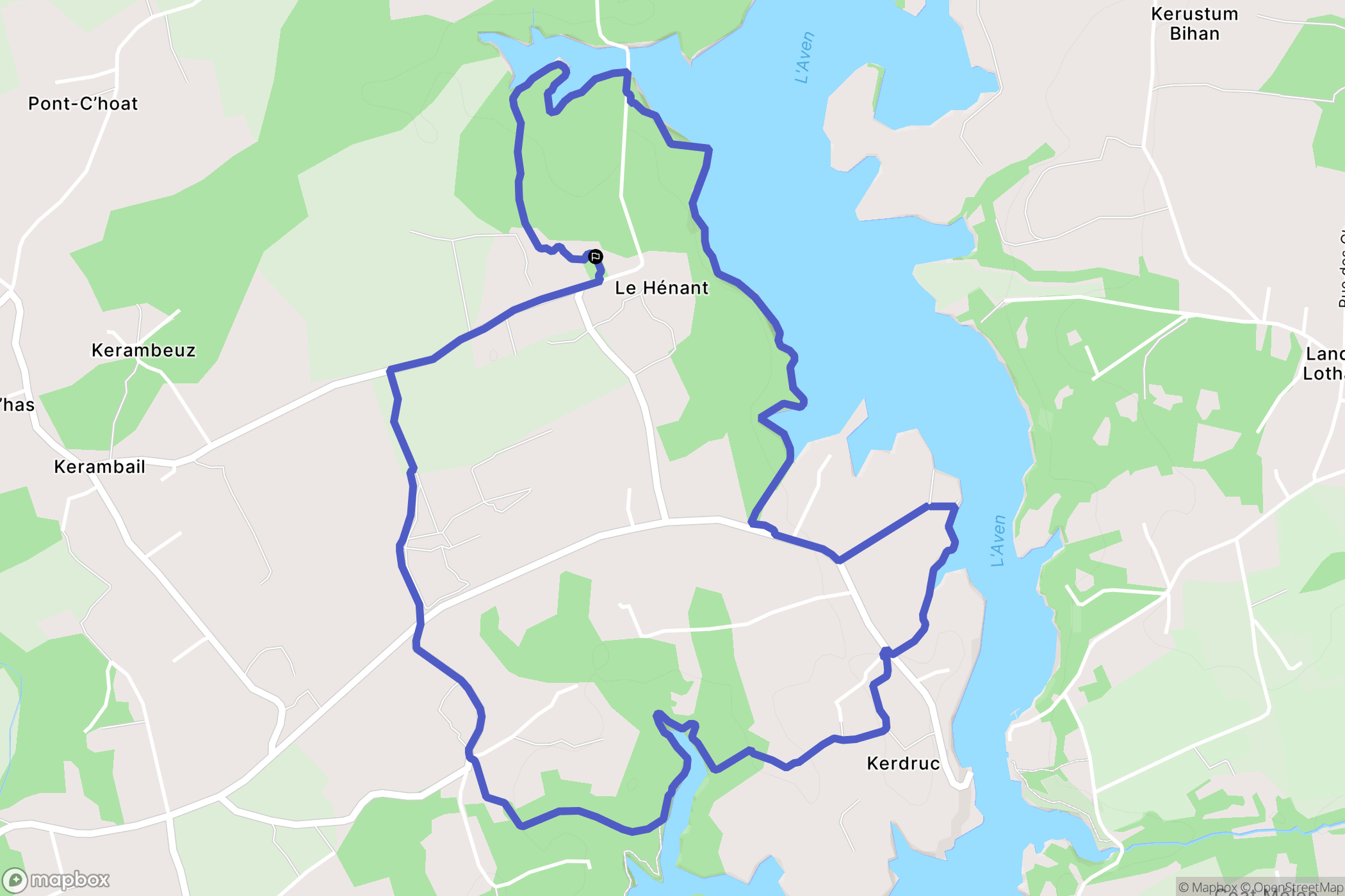 Névez : carte du parcours de randonnée - France