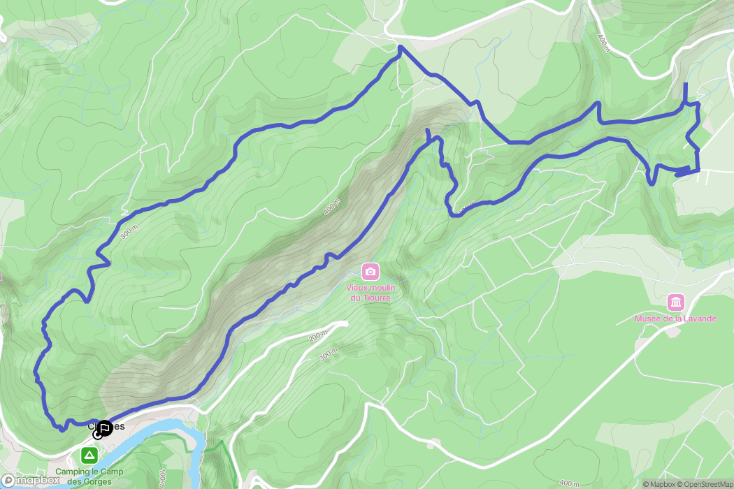 Vallon-Pont-d'Arc : carte du parcours de randonnée - France