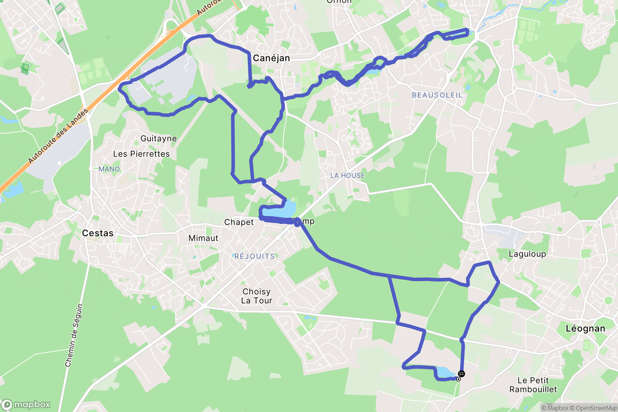 Léognan : carte du parcours de randonnée - France