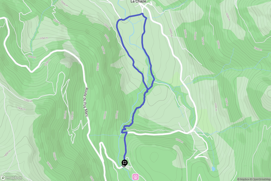 Le Falgoux : carte du parcours de randonnée - France