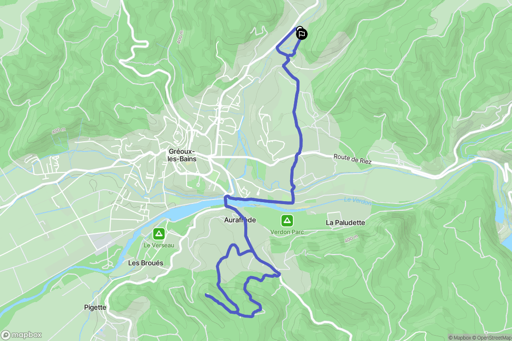 Gréoux-les-Bains : carte du parcours de randonnée - France