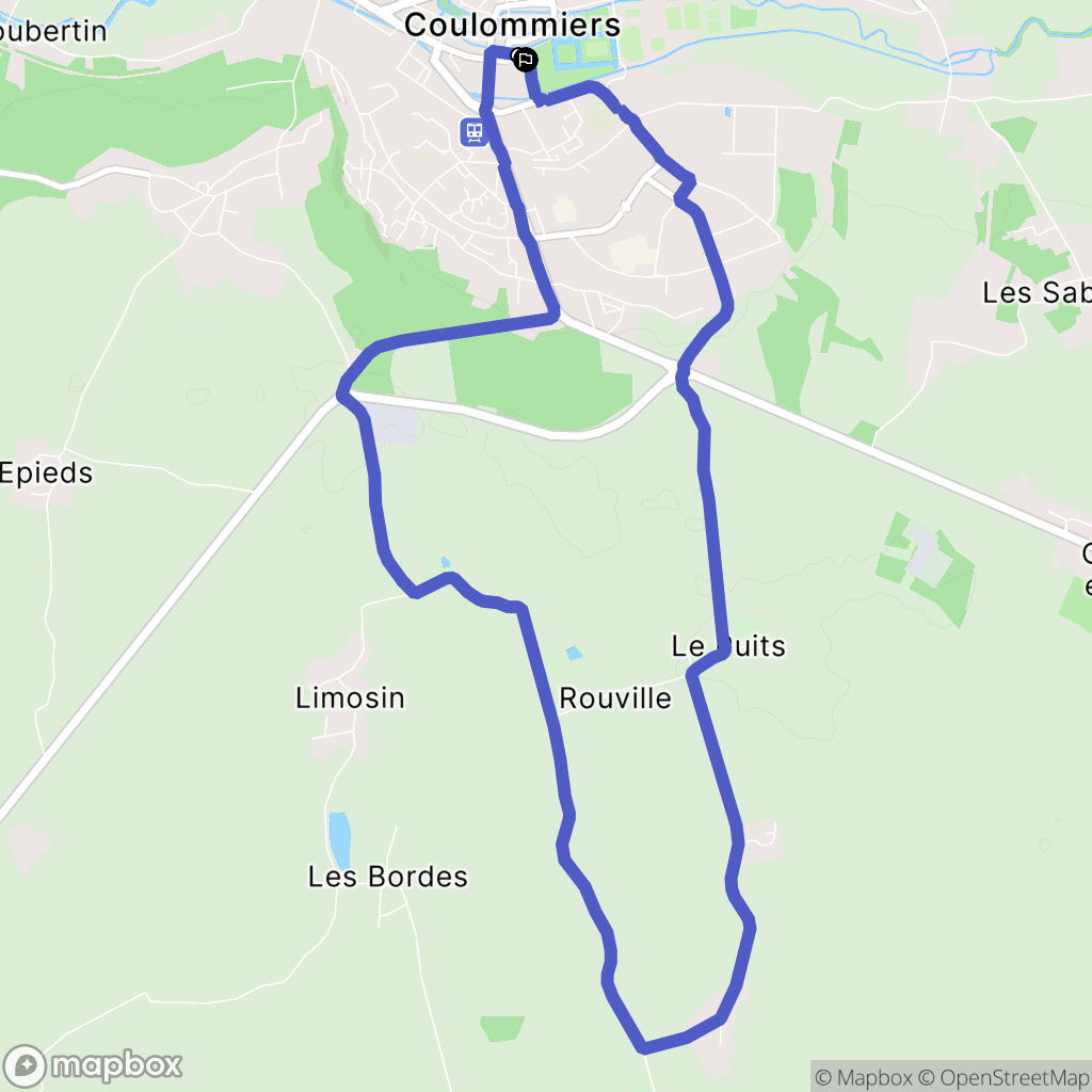 Coulommiers : carte du parcours de randonnée - France