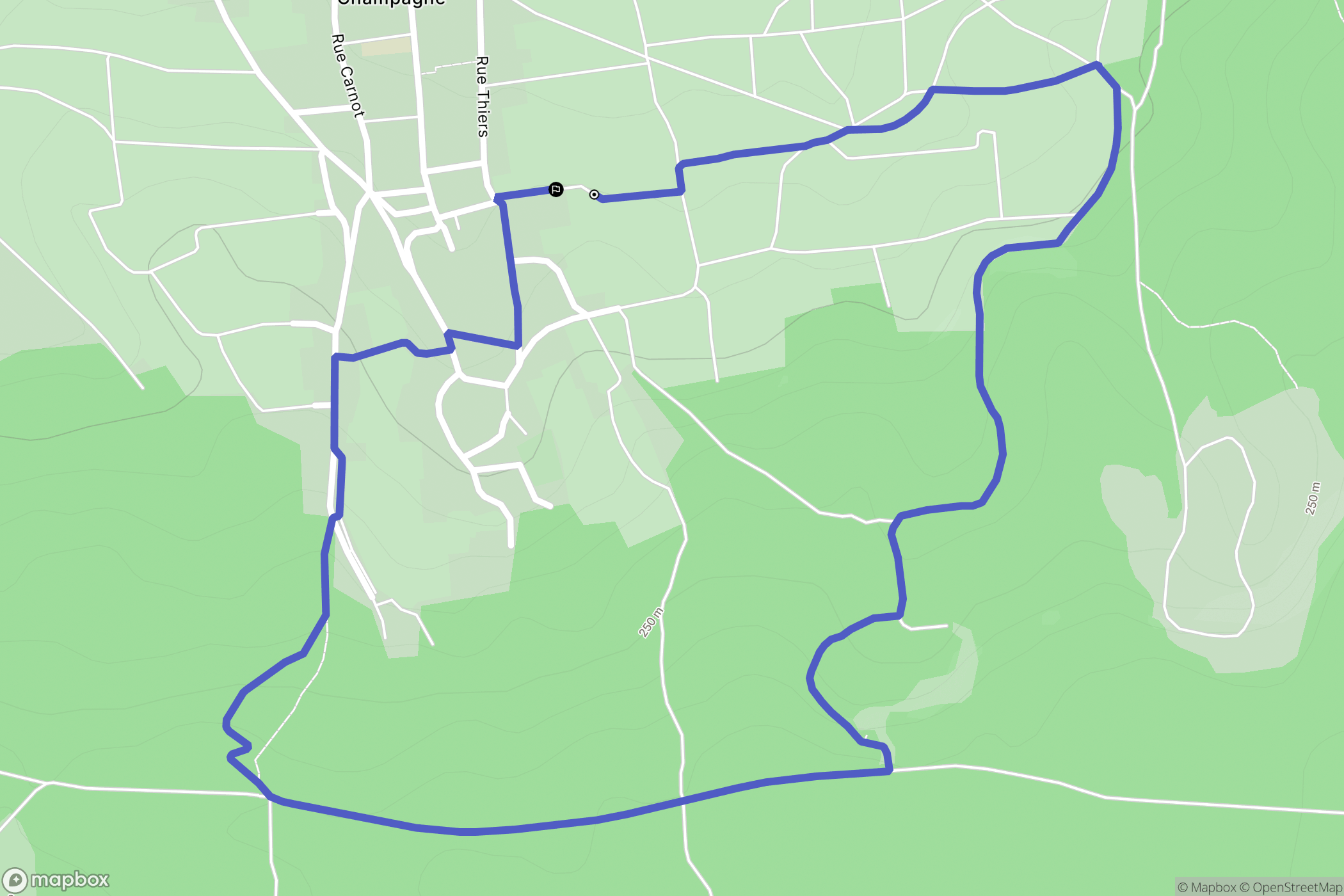 Mailly-Champagne : carte du parcours de randonnée - France