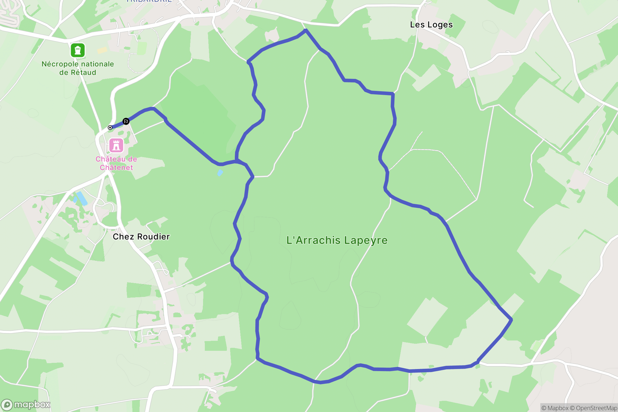 Rétaud : carte du parcours de randonnée - France