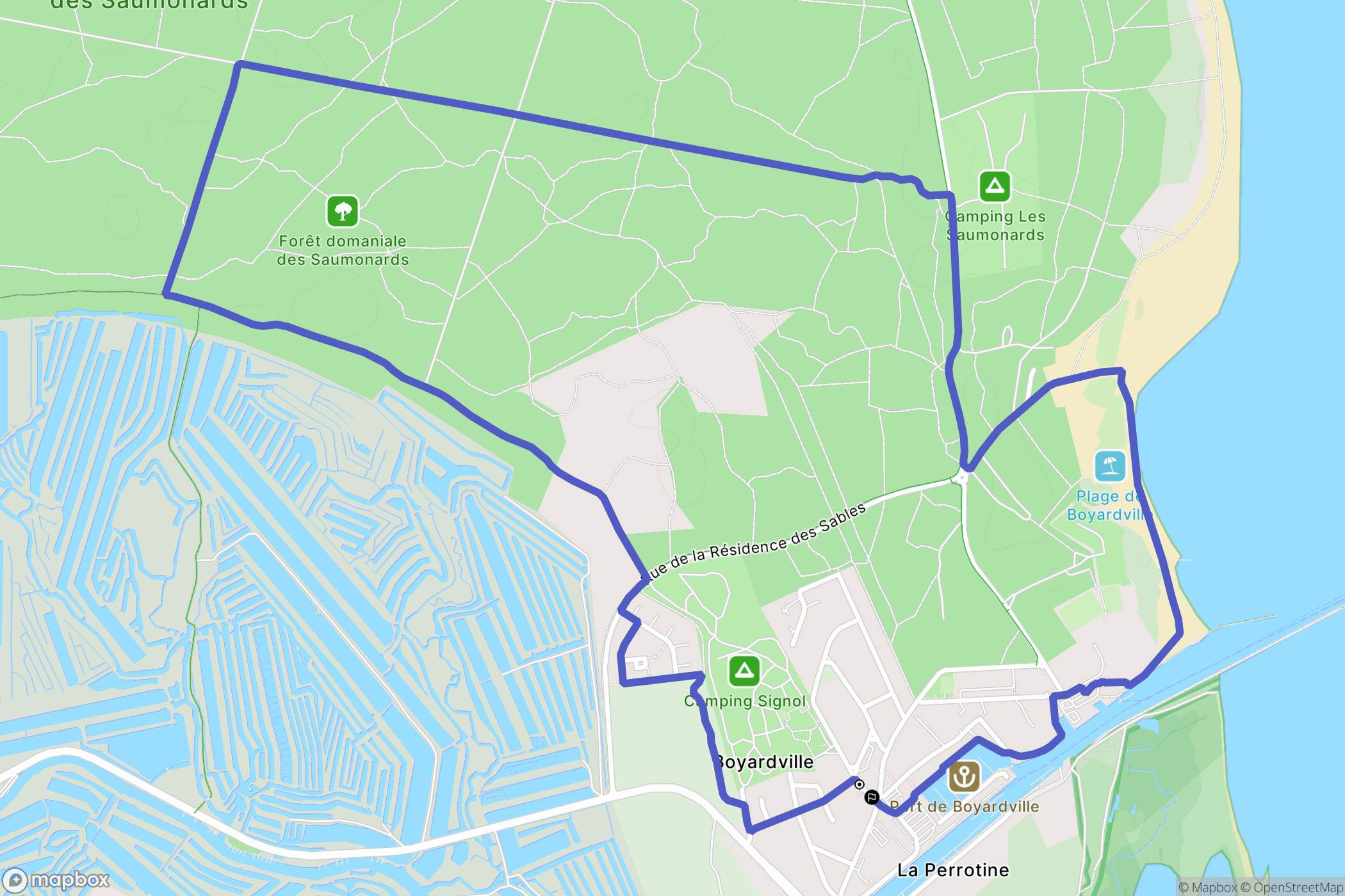 Saint-Georges-d'Oléron : carte du parcours de randonnée - France