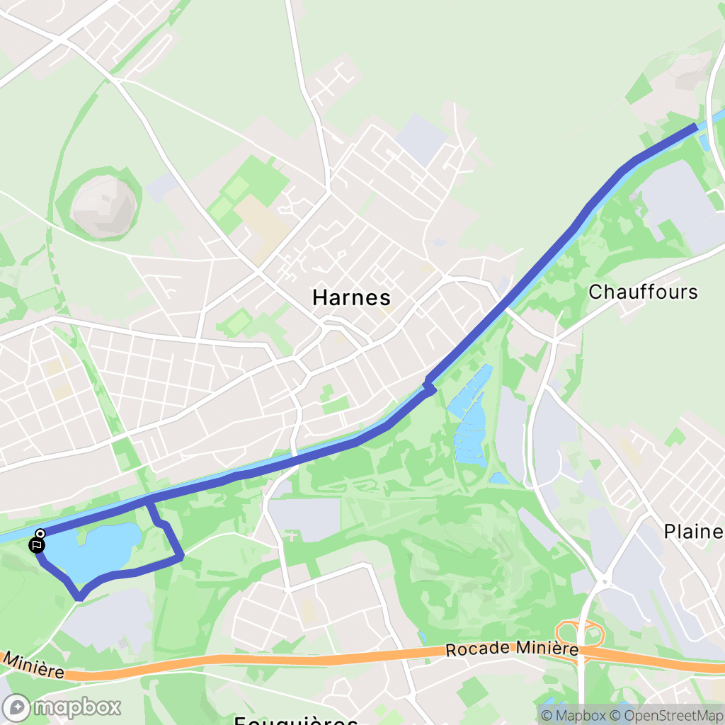 Harnes : carte du parcours de randonnée - France