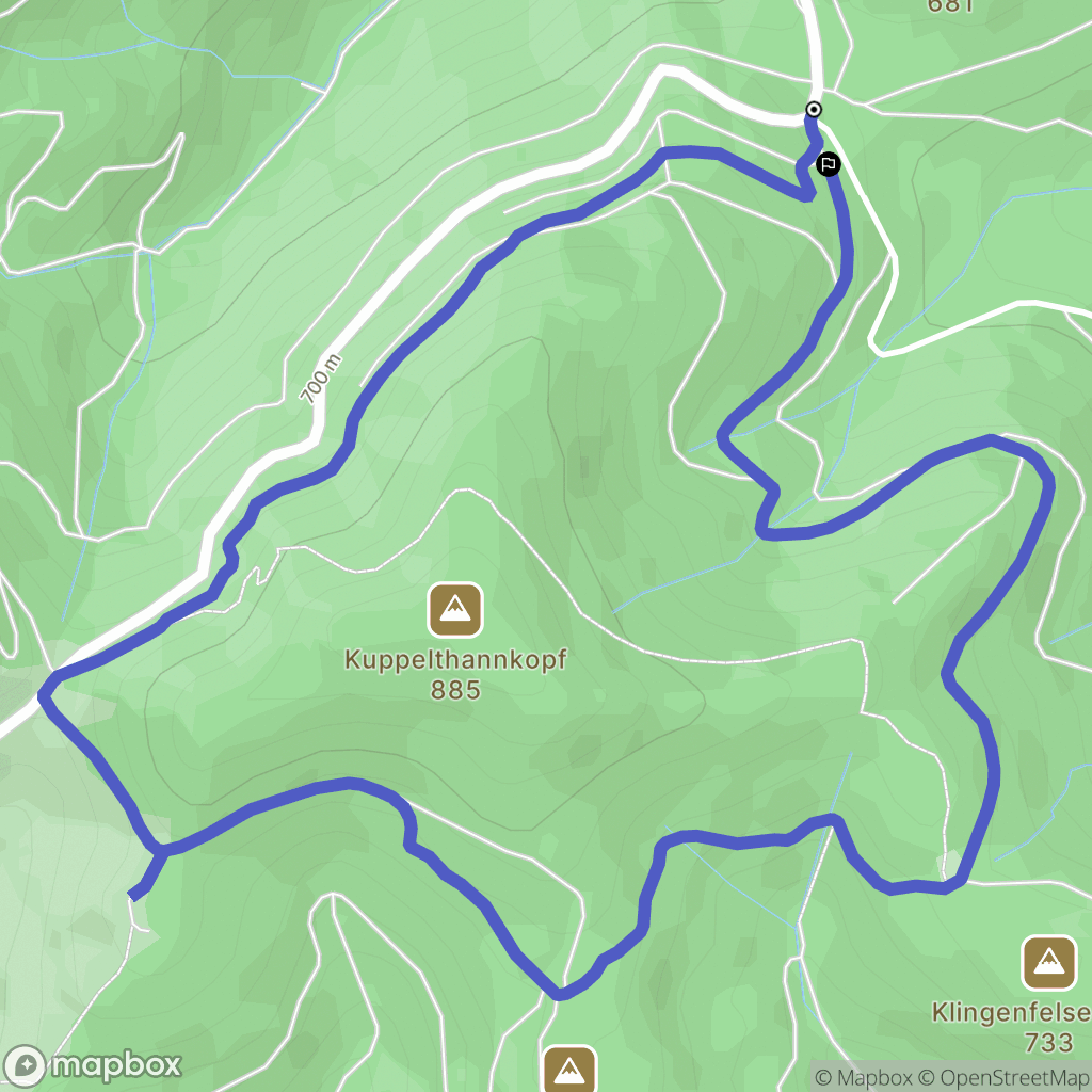 Bitschwiller-lès-Thann : carte du parcours de randonnée - France