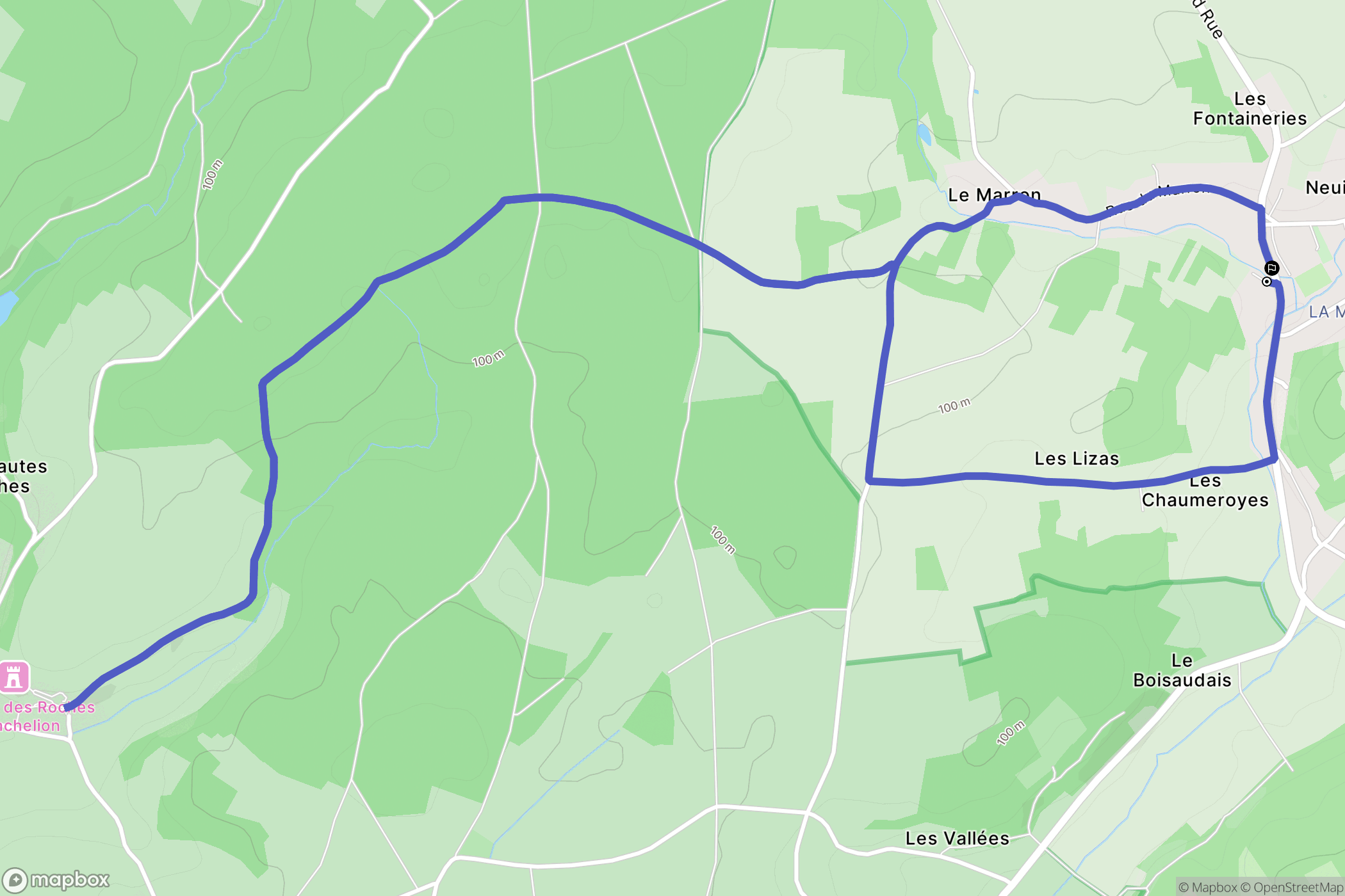 Neuil : carte du parcours de randonnée - France