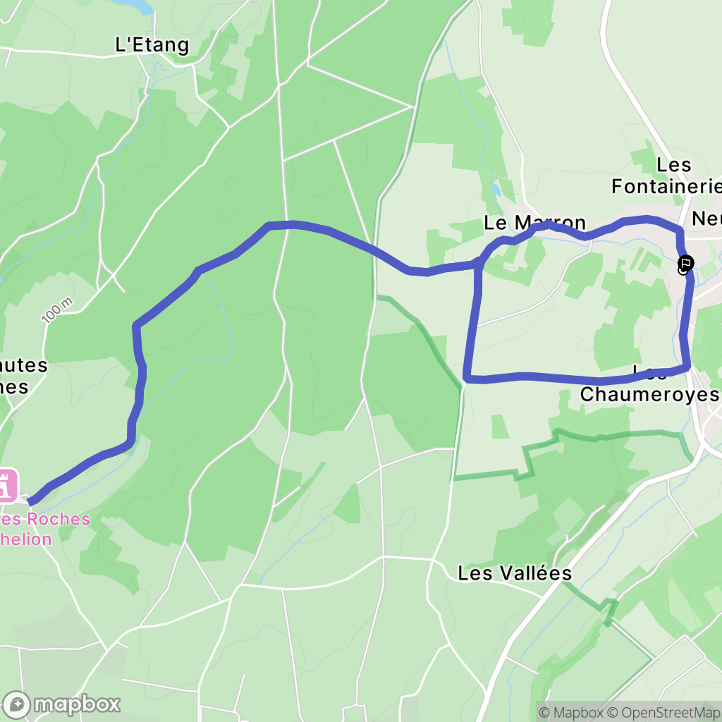 Neuil : carte du parcours de randonnée - France