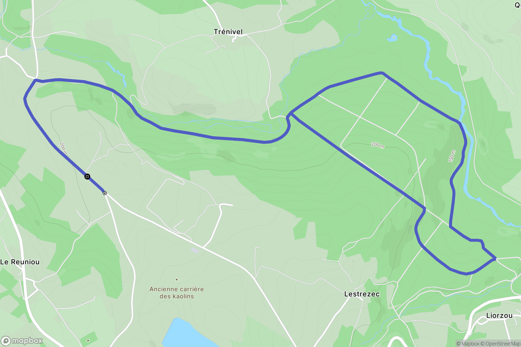 Berrien : carte du parcours de randonnée - France