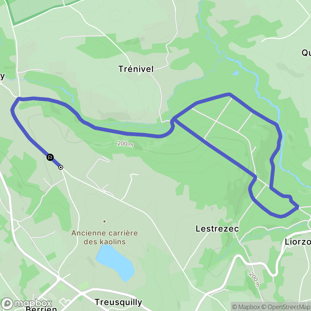 Berrien : carte du parcours de randonnée - France