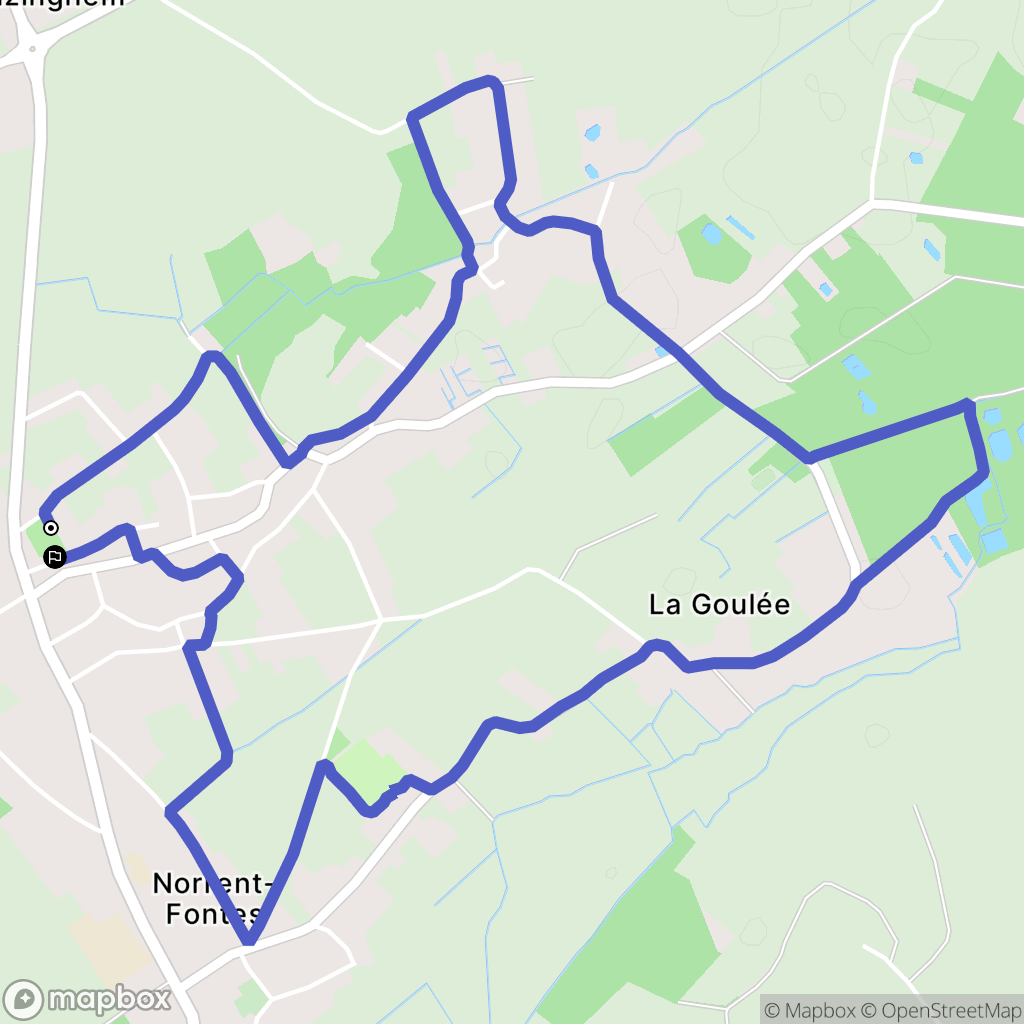 Norrent-Fontes : carte du parcours de randonnée - France