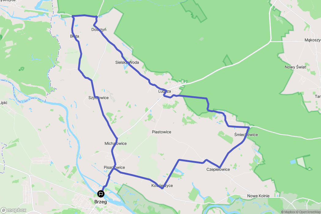 Brzeg: mapa trasy - Poland